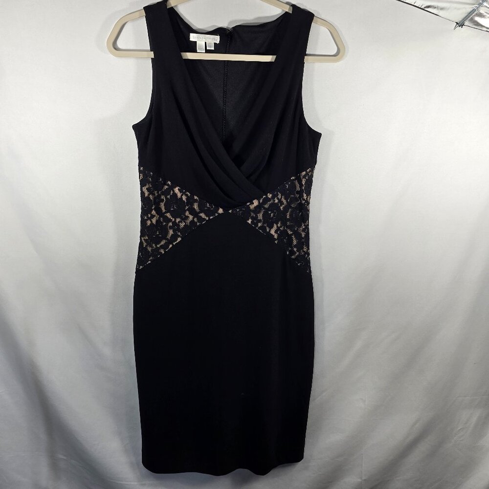 London Times Women's Size 8 Black Sleeveless Lined Midi Semi-Formal Dress (HD)